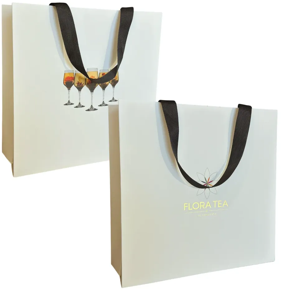 Flora Tea Luxe draagtas 31x31x12 cm 50 stuks kraft