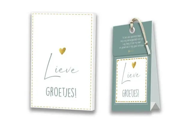Villa servies Kaart met Geurtasje lieve groetjes wenskaart met tasje