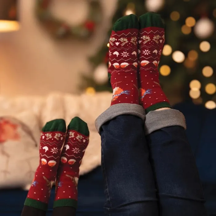 Wrendale Designs Season's Tweetings herensokken bamboe