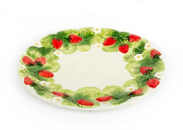 Piccobella Aardbei schaal keramiek 35 cm handgeschilderd