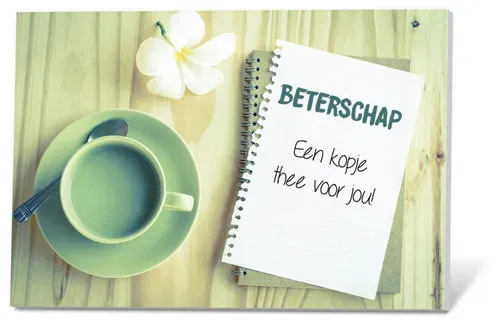 Thee in een Kaartje beterschap fruit thee