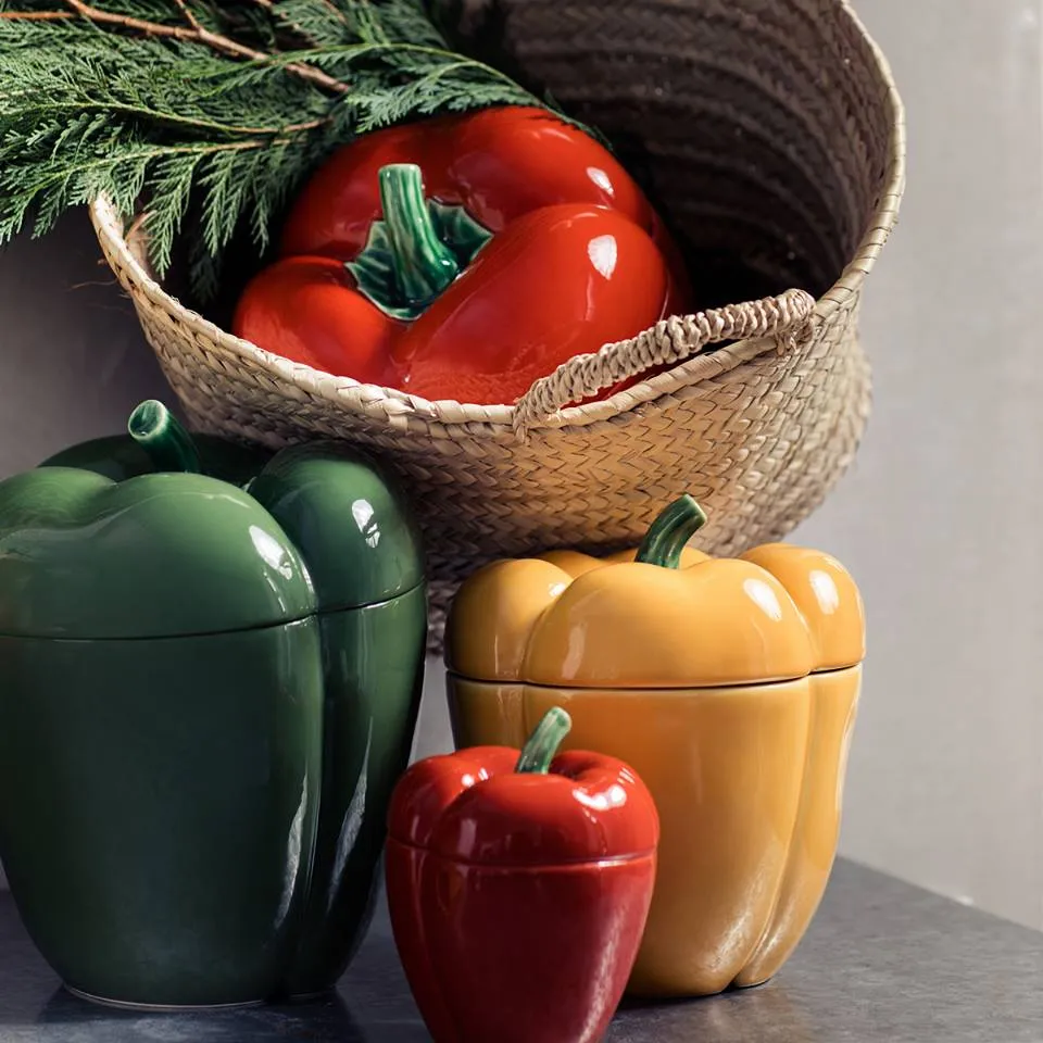 Bordallo Pinheiro Pimento paprika voorraadpot geel 19 cm
