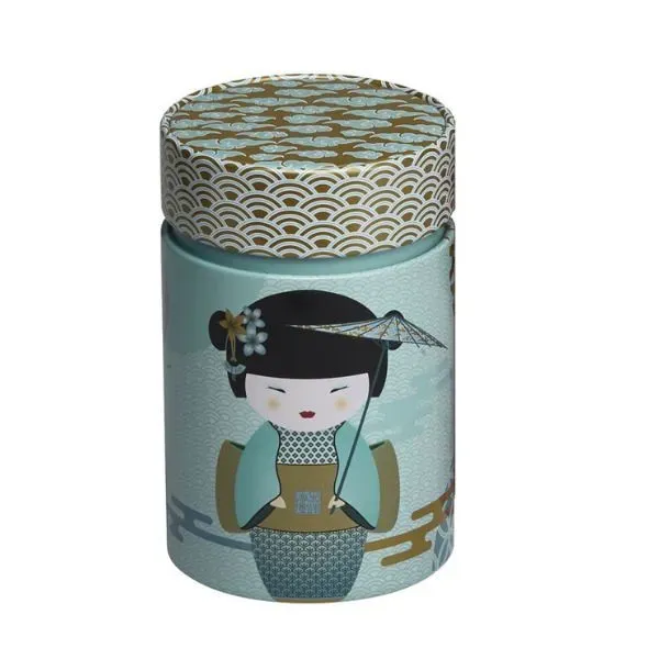 Tea Leafs Geisha theeblik blauw 150 gram driedelig