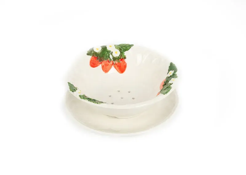 Piccobella Fruittest fruitschaal Aardbei Wit keramiek 16 cm