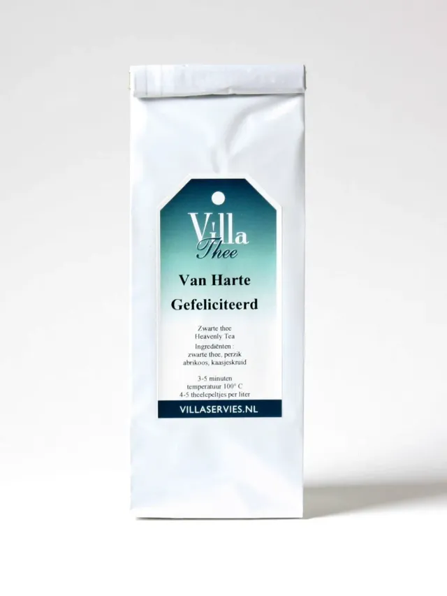 Villa servies Van Harte Gefeliciteerd thee 100g perzik