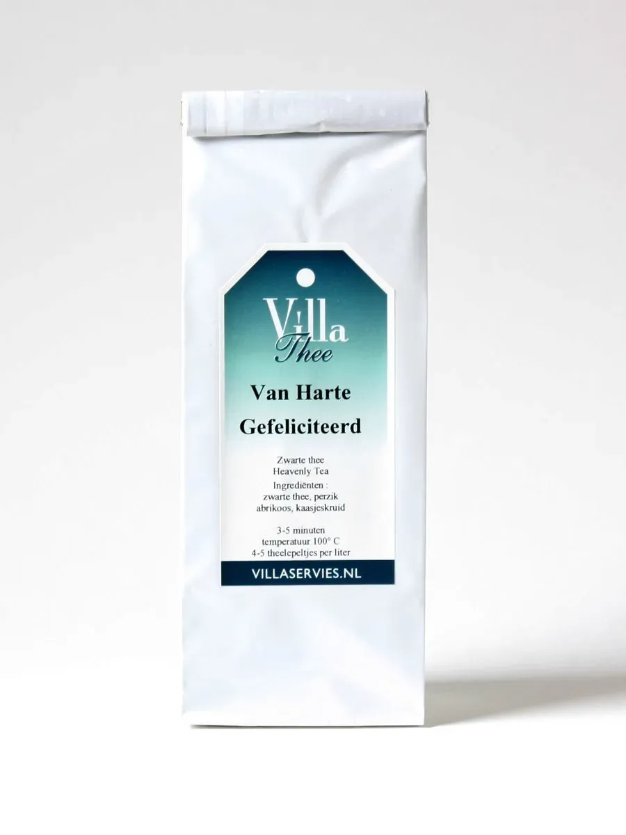 Villa servies Van Harte Gefeliciteerd thee 100g perzik