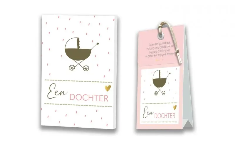 Villa servies Kaart met Geurtasje Een dochter kaart