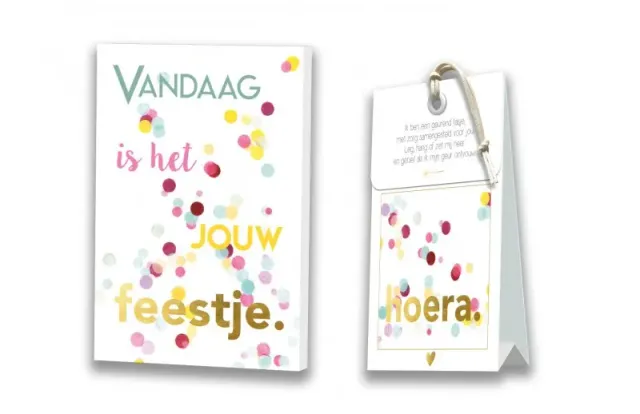Villa servies Kaart met Geurtasje Vandaag feestje kraft envelop