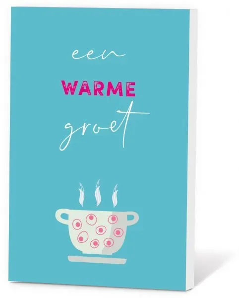 Villa servies Thee in een Kaartje Warme Groet zonnethee