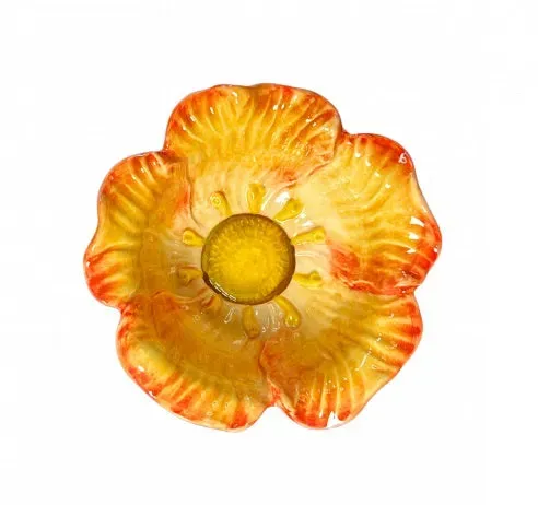 Piccobella Fiori schaaltje oranje keramiek 14 cm