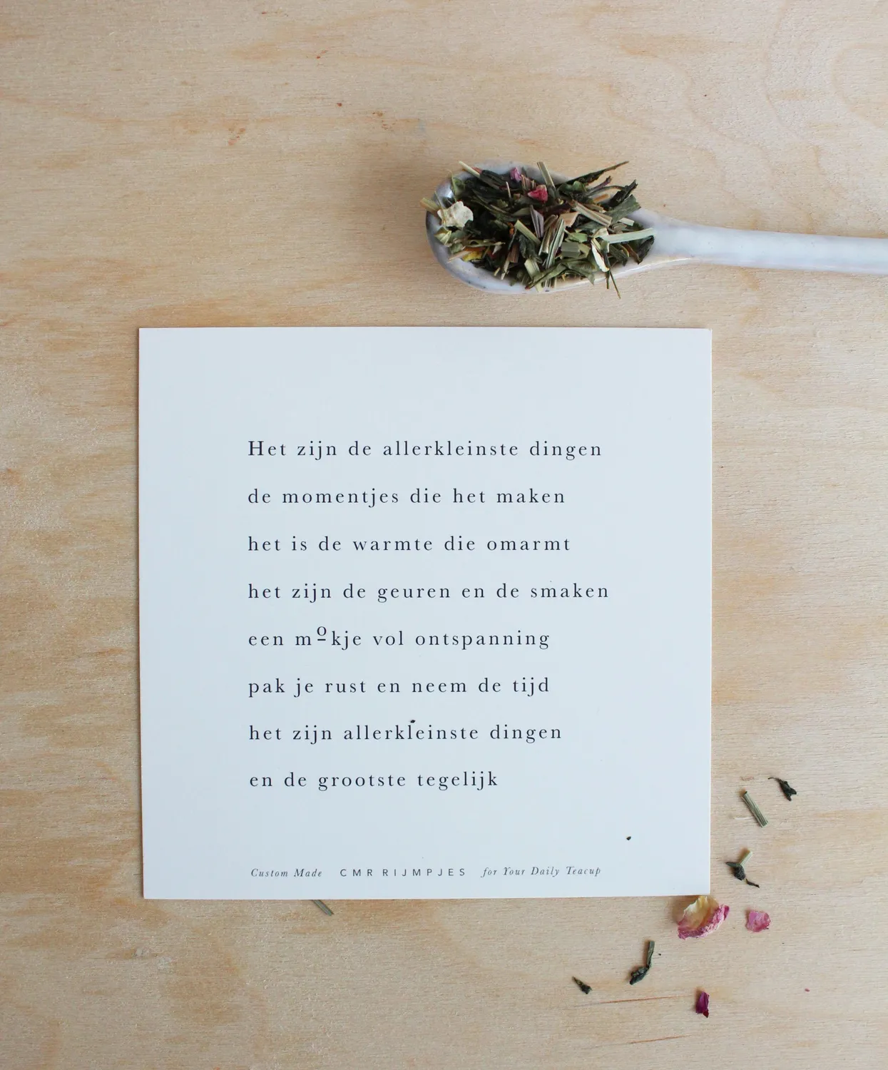 Tea Leafs Theemomentjes gedichtenkaart vierkant 300 grams