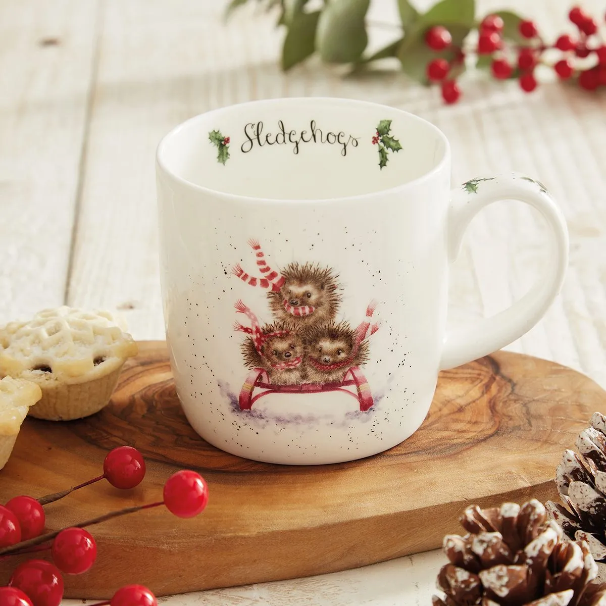 Wrendale Designs Sledgehogs beker 300 ml bone china