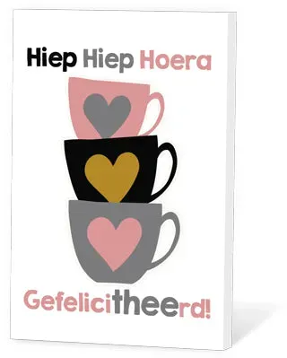 Thee in een Kaartje Hiep Hiep Hoera oolong 2 kopjes