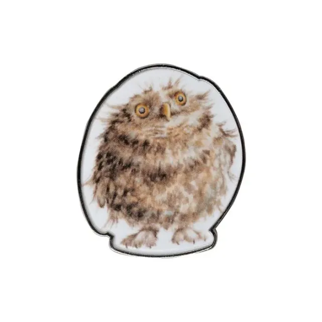 Wrendale Designs Round Owl Uil speldje nikkelvrij