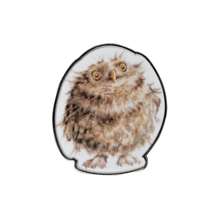 Wrendale Designs Round Owl Uil speldje nikkelvrij