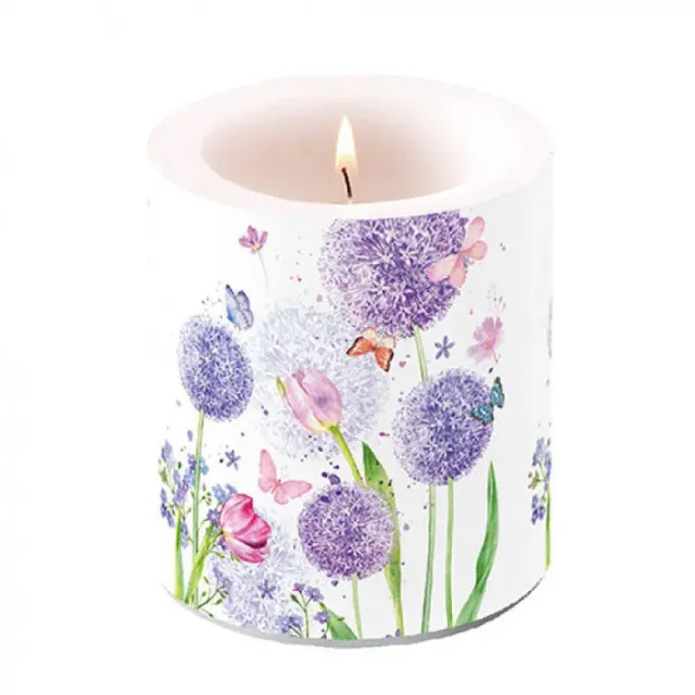 Ambiente Flower Beauty kaars medium paraffine Ø 10 cm