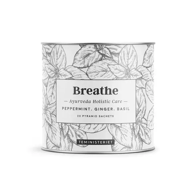 Teministeriet Ayurveda Breathe thee 20 piramidezakjes munt