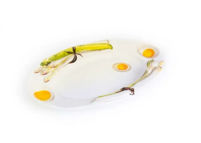 Piccobella Asperges schaal keramiek 30 x 20 cm handbeschilderd