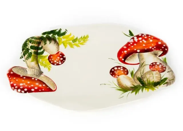 Piccobella Paddenstoel Schaal Keramiek Rood Wit 45 cm