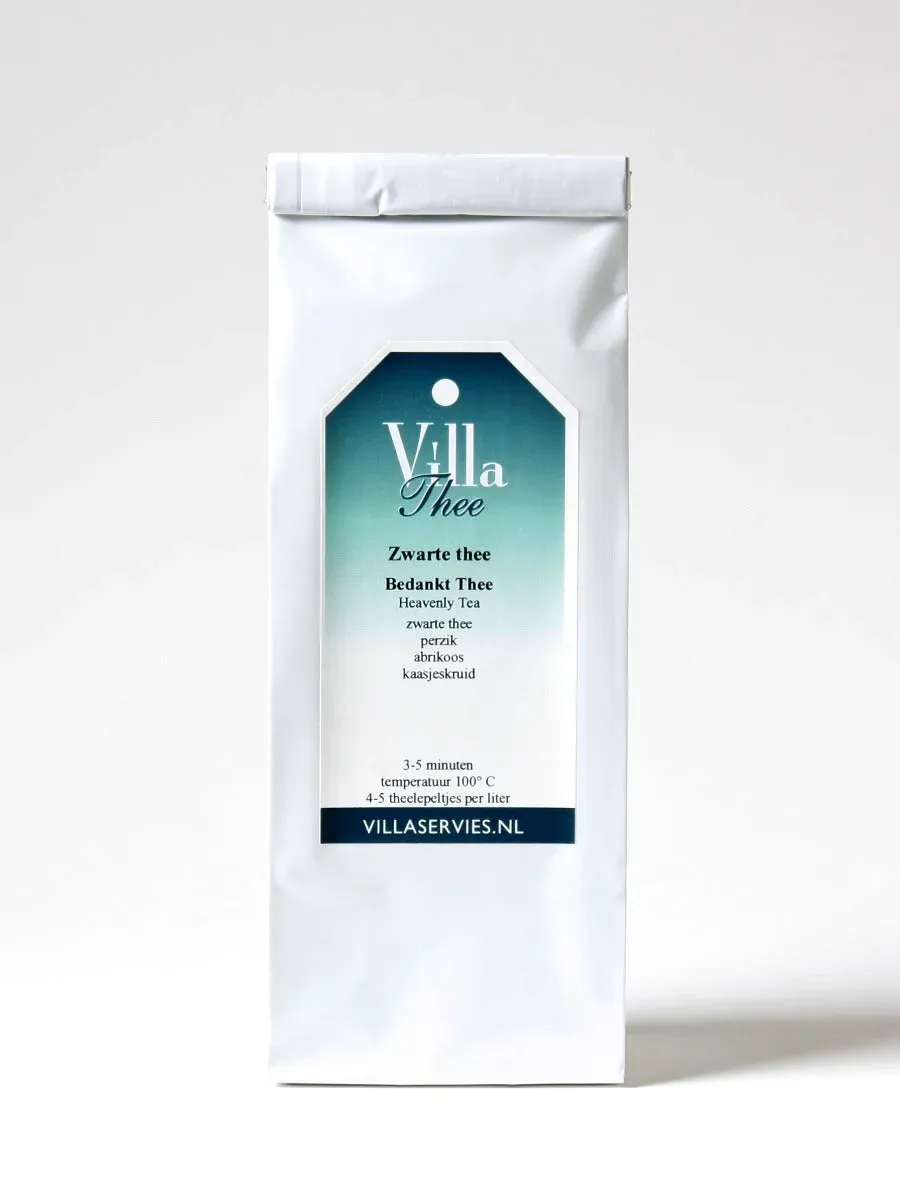 Villa servies Bedankt zwarte thee 100 gram perzik
