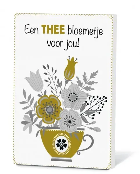 Villa servies Thee in een Kaartje Een THEE bloemetje voor jou thee