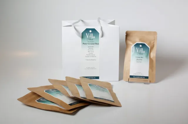 Villa Servies Pure Groene Thee Proefpakket 6 Soorten met Lepel