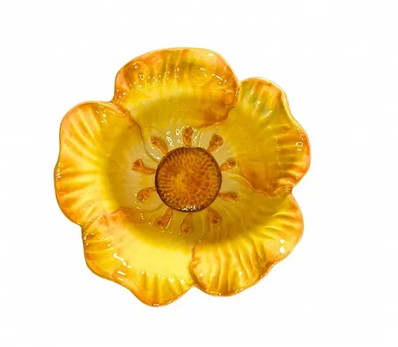 Piccobella Fiori schaaltje geel keramiek Ø 14 cm