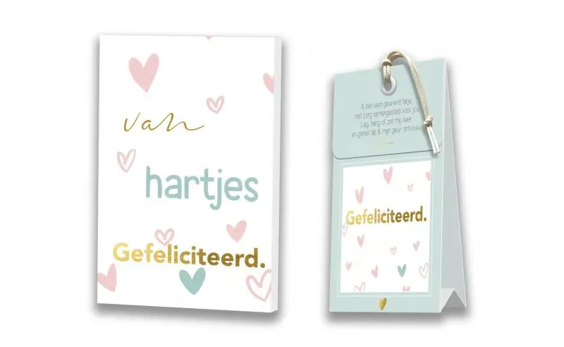 Villa servies Kaart met geurtasje Van hartjes gefeliciteerd