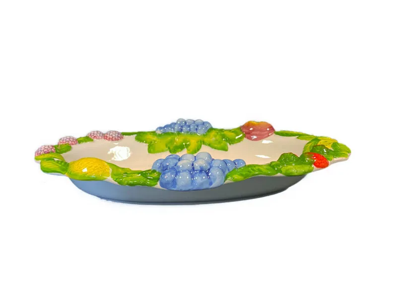 Piccobella Fruit schaal 37x28 cm keramiek met reliëf