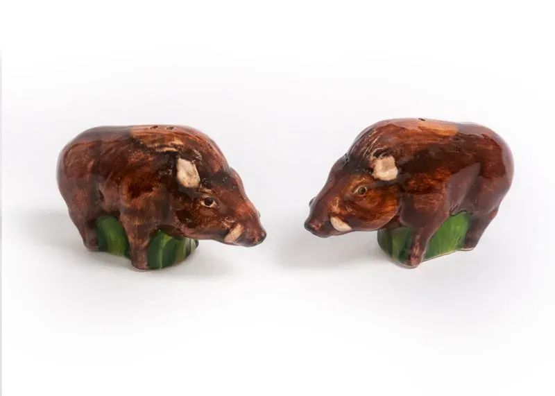 Piccobella Everzwijn peper en zoutstel bruin keramiek