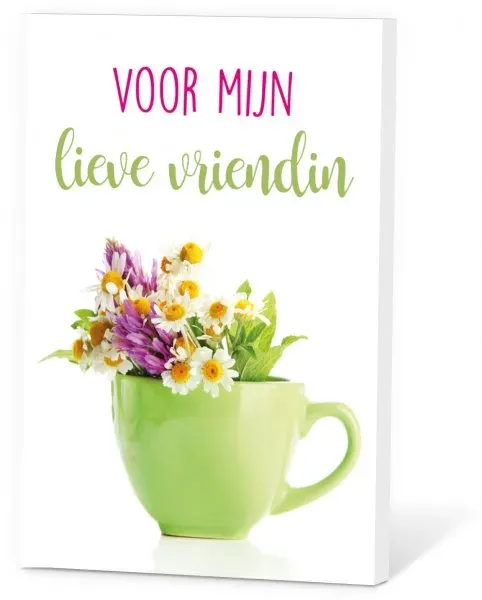 Thee in een Kaartje lieve vriendin jasmijnthee 2 kopjes