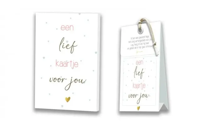 Villa servies kaart met geurtasje lief kaartje kraft
