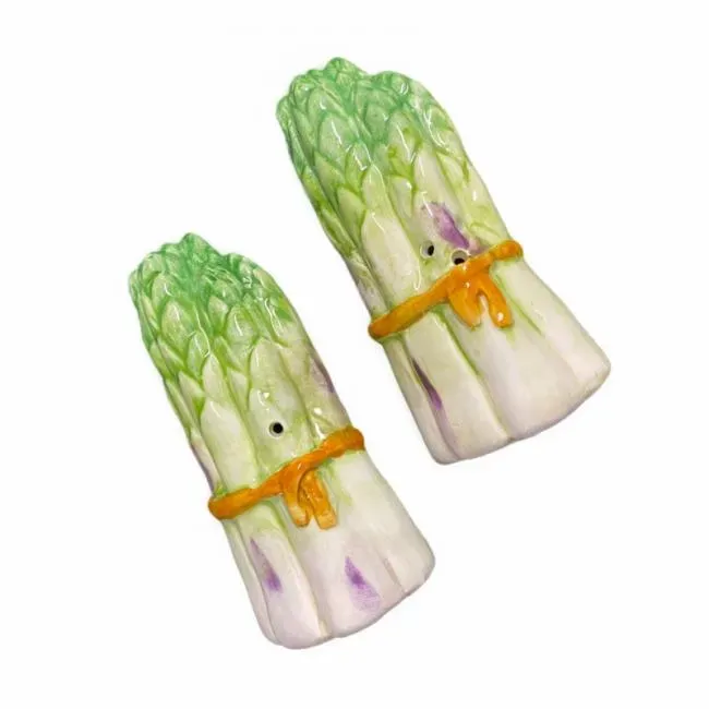 Piccobella Asperge peper en zoutstel groen keramiek