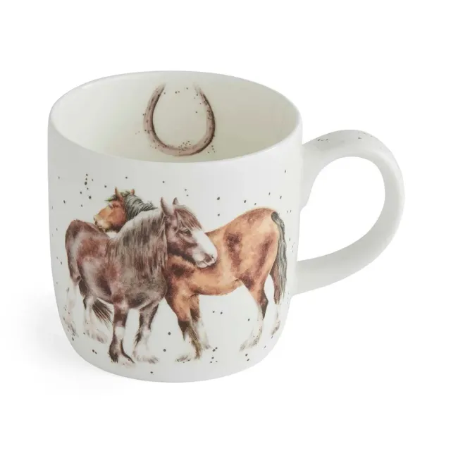 Wrendale Designs Side by Side beker paard 300 ml bone china
