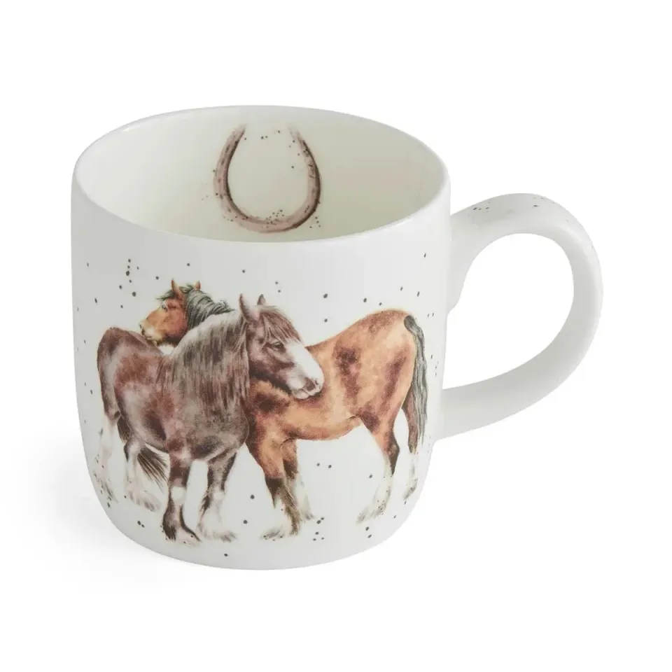 Wrendale Designs Side by Side beker paard 300 ml bone china