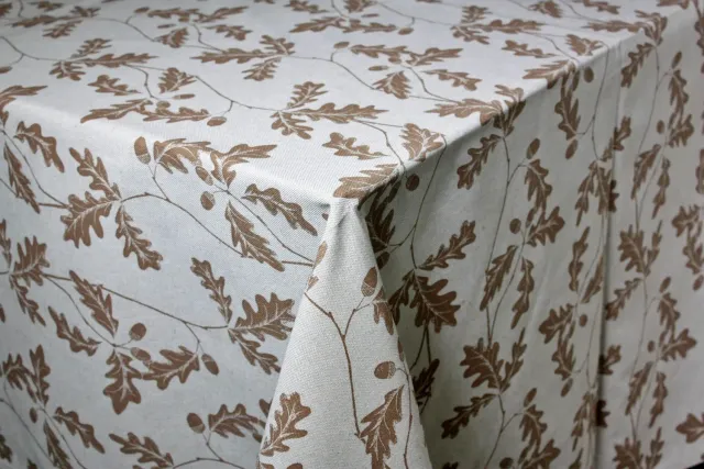 Villa servies Tafelkleed Bruin Eikenblad 180x140 cm Katoen
