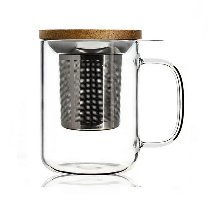 Tea Leafs OGO theemok glas 450 ml met filter