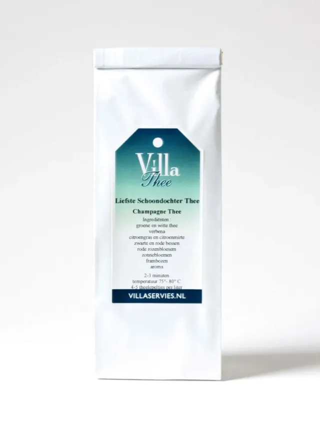 Villa servies Liefste Schoondochter groene thee 100 gram champagne