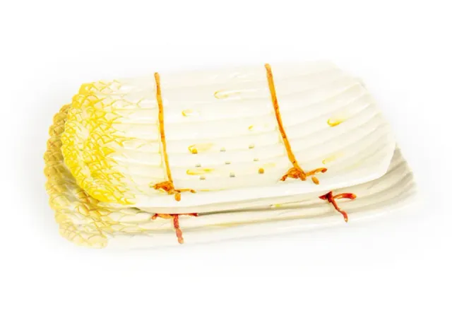 Piccobella Aspergeschaal met Uitlekschaal Geel 33,5 cm 2-delig