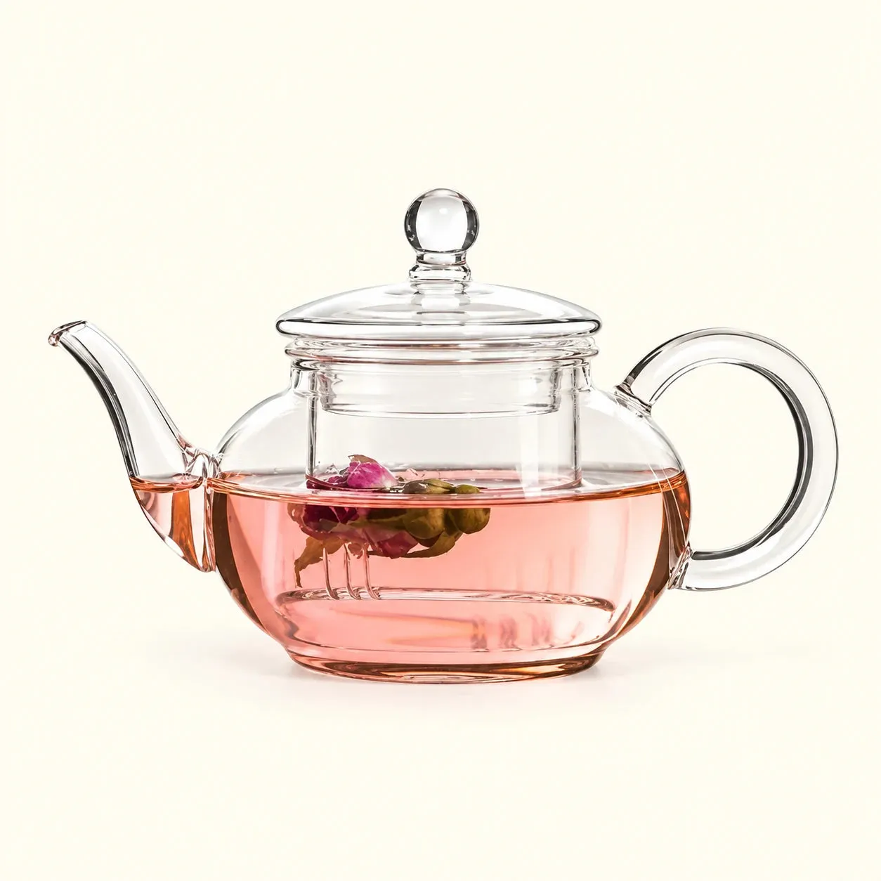 Ming Tea Flora Glazen Theepot 250 ml met Filter Losse Thee