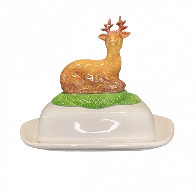 Piccobella Hert Botervloot Keramiek 22,5 cm Handbeschilderd