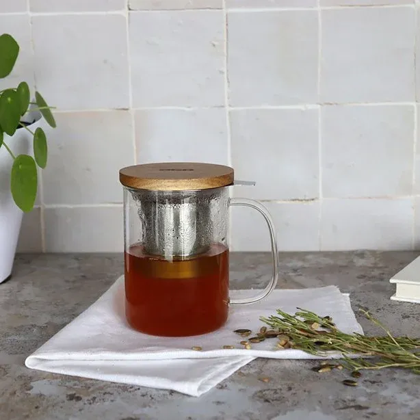 Tea Leafs OGO theemok glas 450 ml met filter