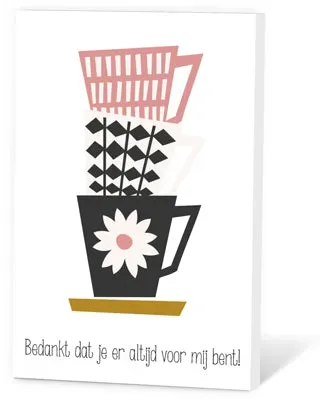 Villa servies Thee in een Kaartje Bedankt dat je er altijd voor me bent zwarte thee