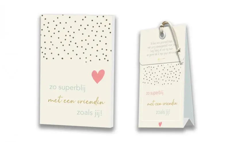 Villa Servies Kaart met Geurtasje vriendin superblij kraft