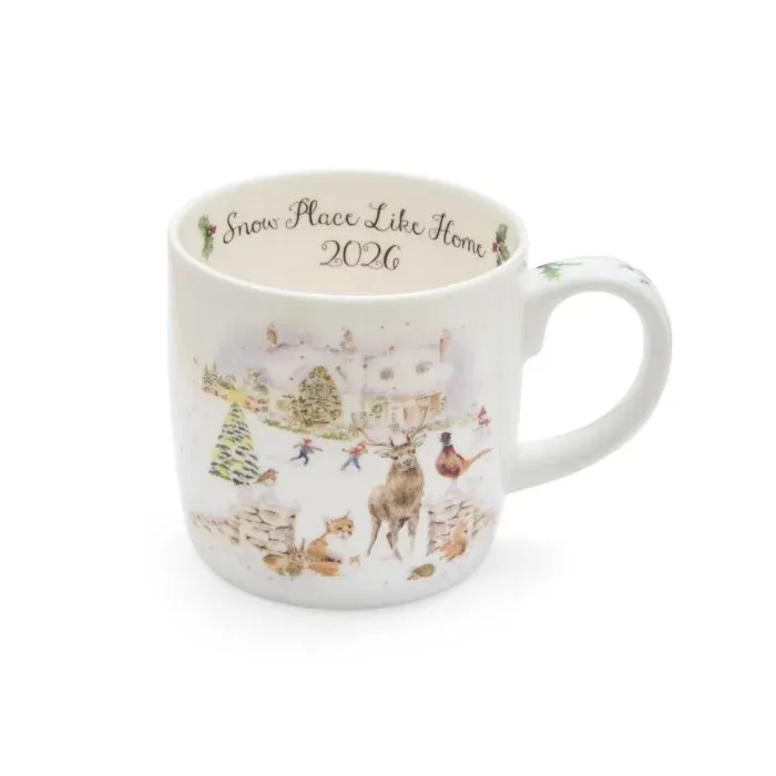 Wrendale Designs Snow Place Like Home beker 400 ml bone china
