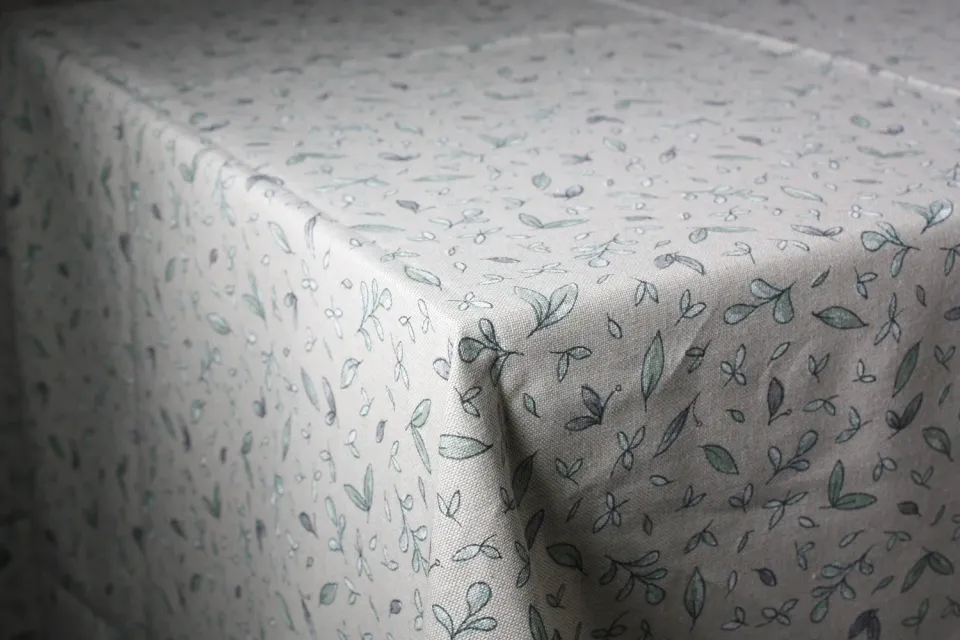 Villa Servies Tafelkleed Groene Blaadjes 250x140 cm katoen