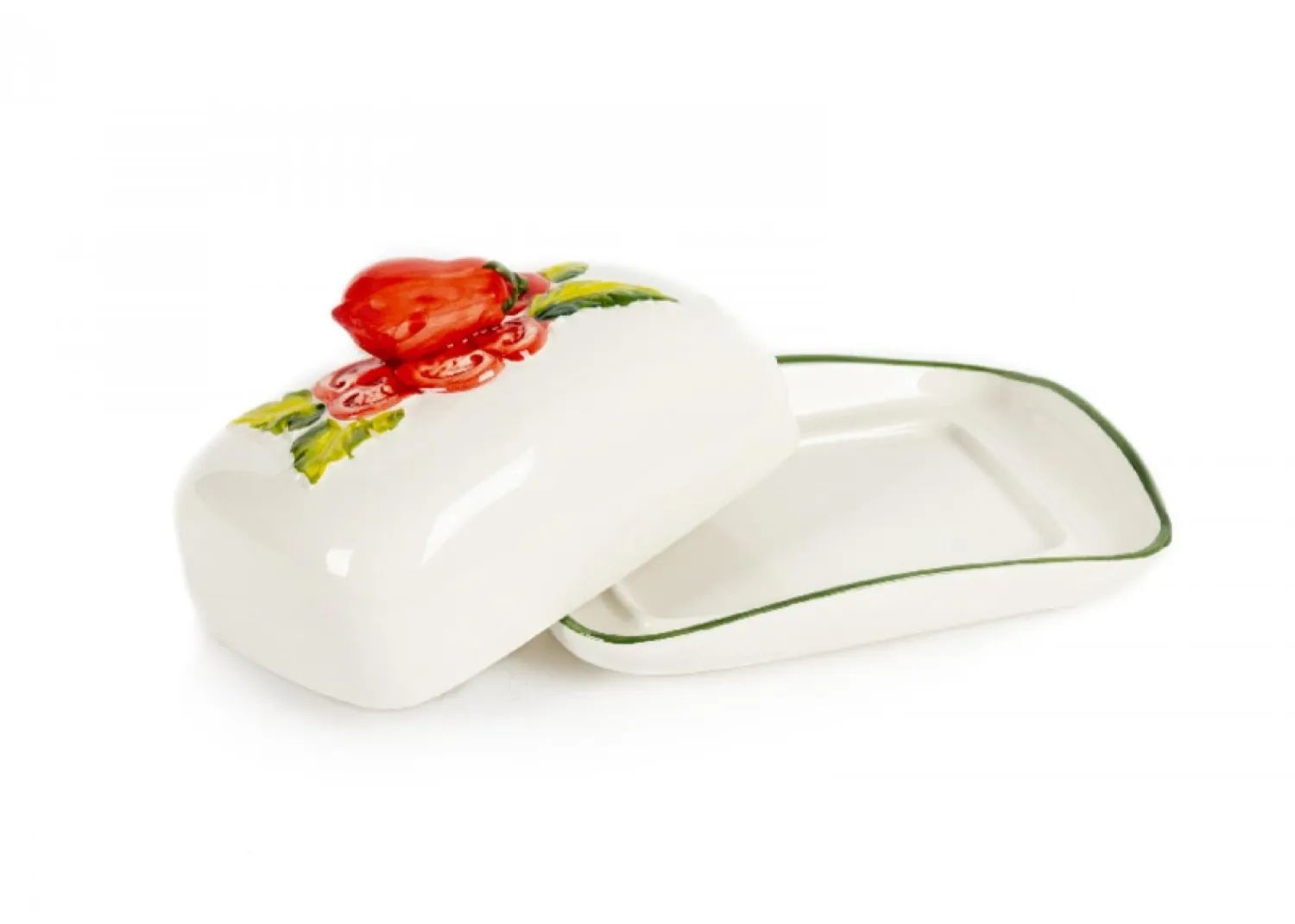 Piccobella Tomaat Botervloot Wit-Rood keramiek 20 cm