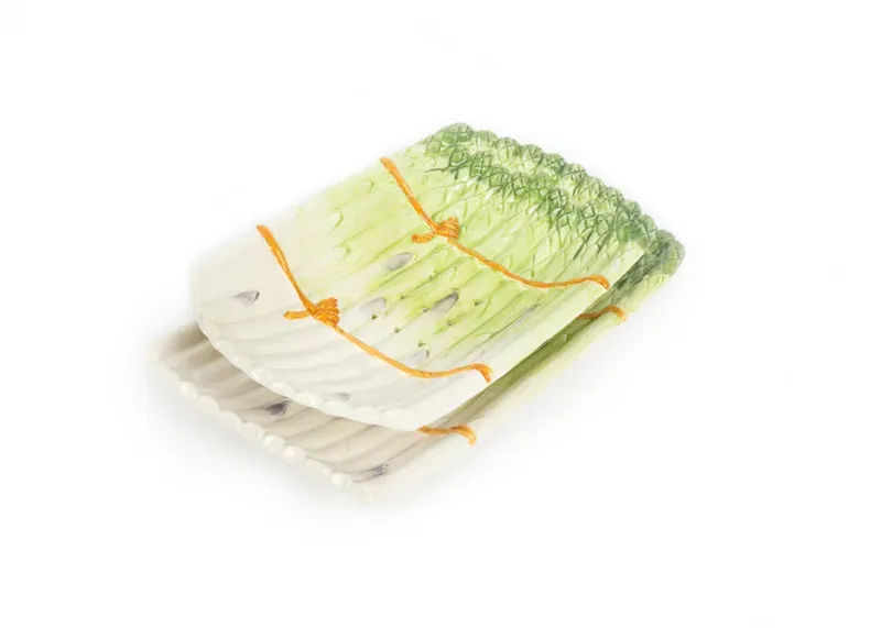 Piccobella Aspergeschaal met uitlekschaal groen keramiek 33,5 cm