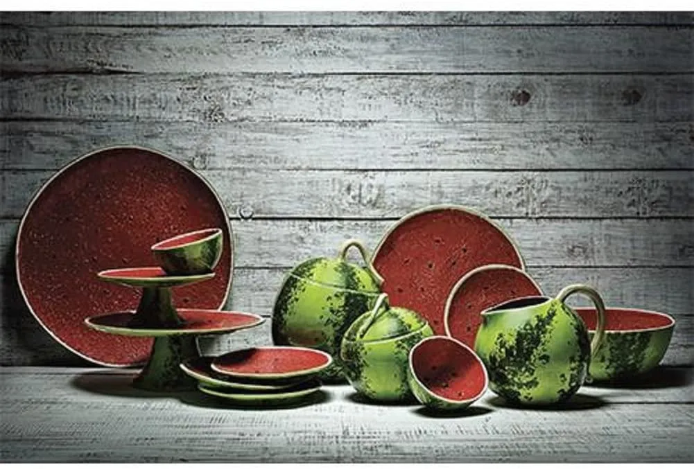 Bordallo Pinheiro Melancia bord groen rood 21,5 cm