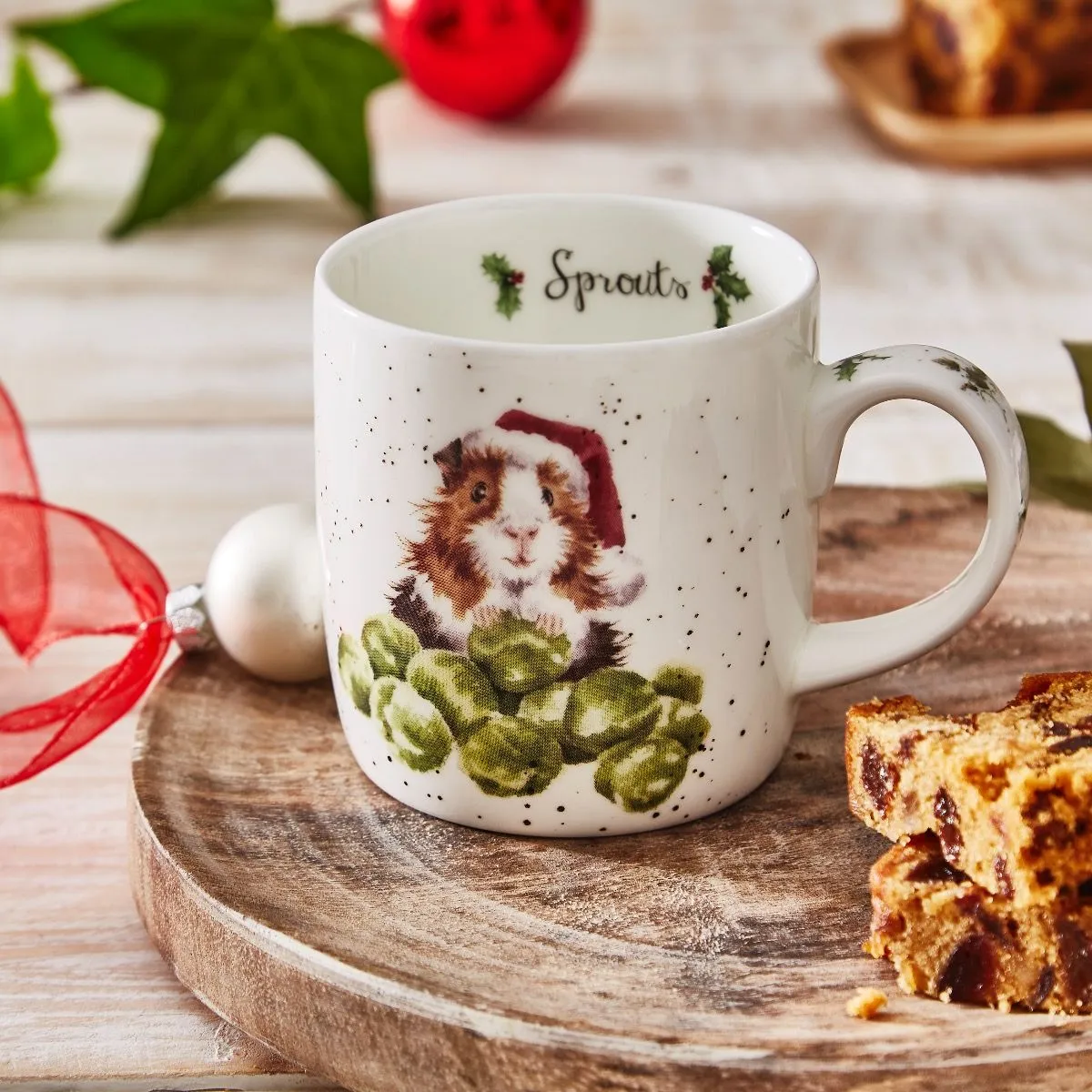 Wrendale Designs Sprouts beker cavia 300 ml bone china